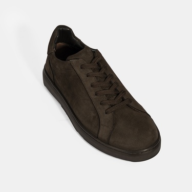  Erkek Kahve Bağcıklı Günlük Nubuk Deri Ayakkabı