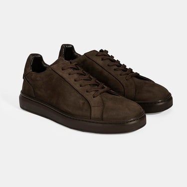  Erkek Kahve Bağcıklı Günlük Nubuk Deri Ayakkabı