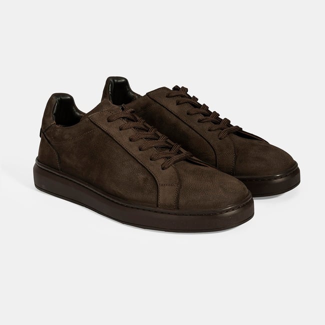  Erkek Kahve Bağcıklı Günlük Nubuk Deri Ayakkabı