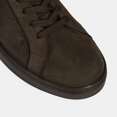  Erkek Kahve Bağcıklı Günlük Nubuk Deri Ayakkabı