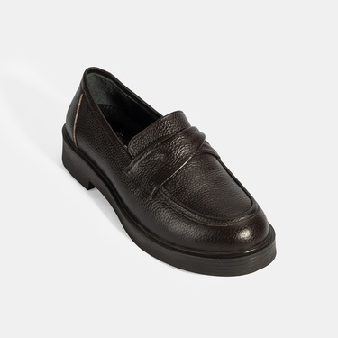  Kadın Kahve Deri Loafer