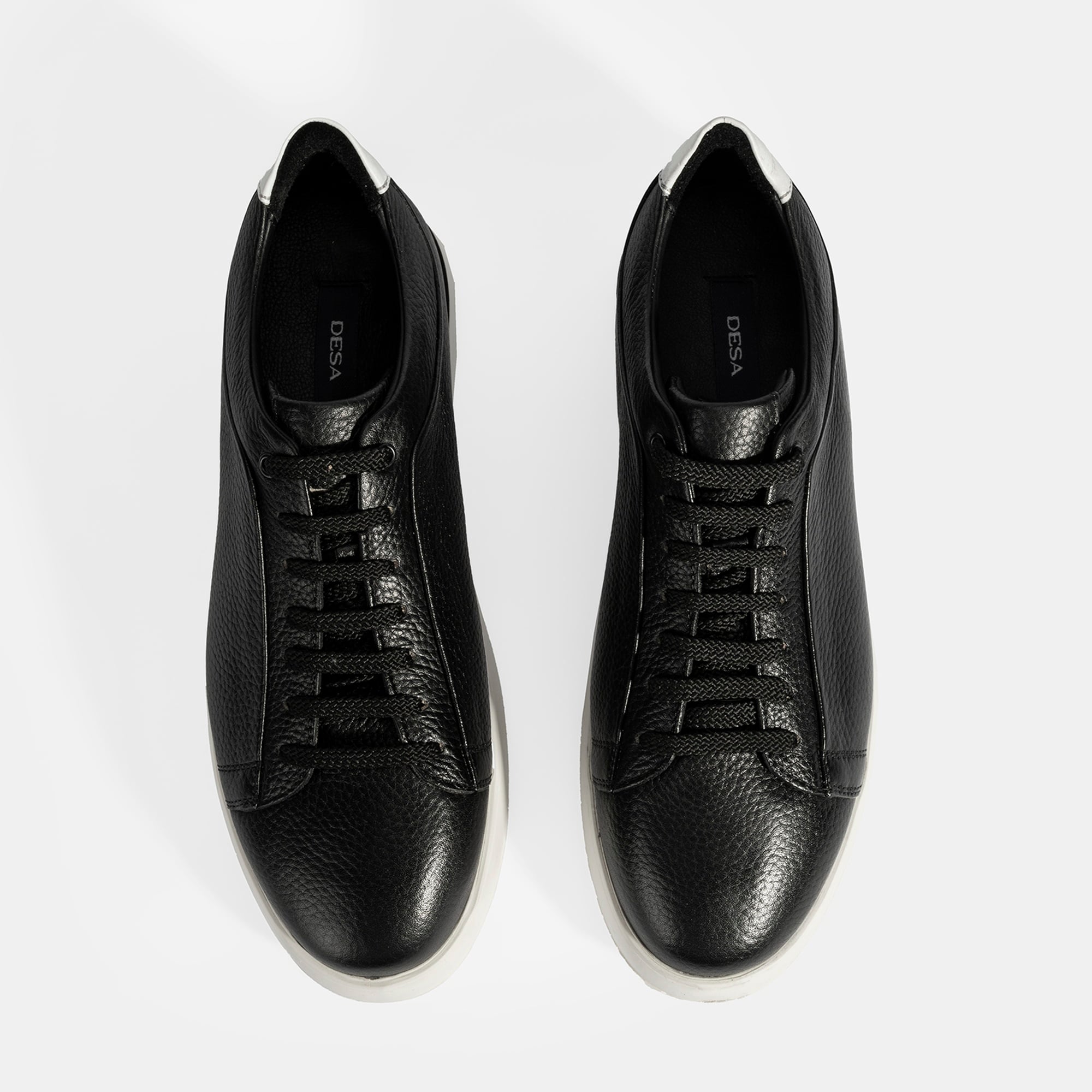 Erkek Siyah Bağcıklı Günlük Deri Ayakkabı