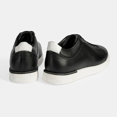  Erkek Siyah Bağcıklı Günlük Deri Ayakkabı