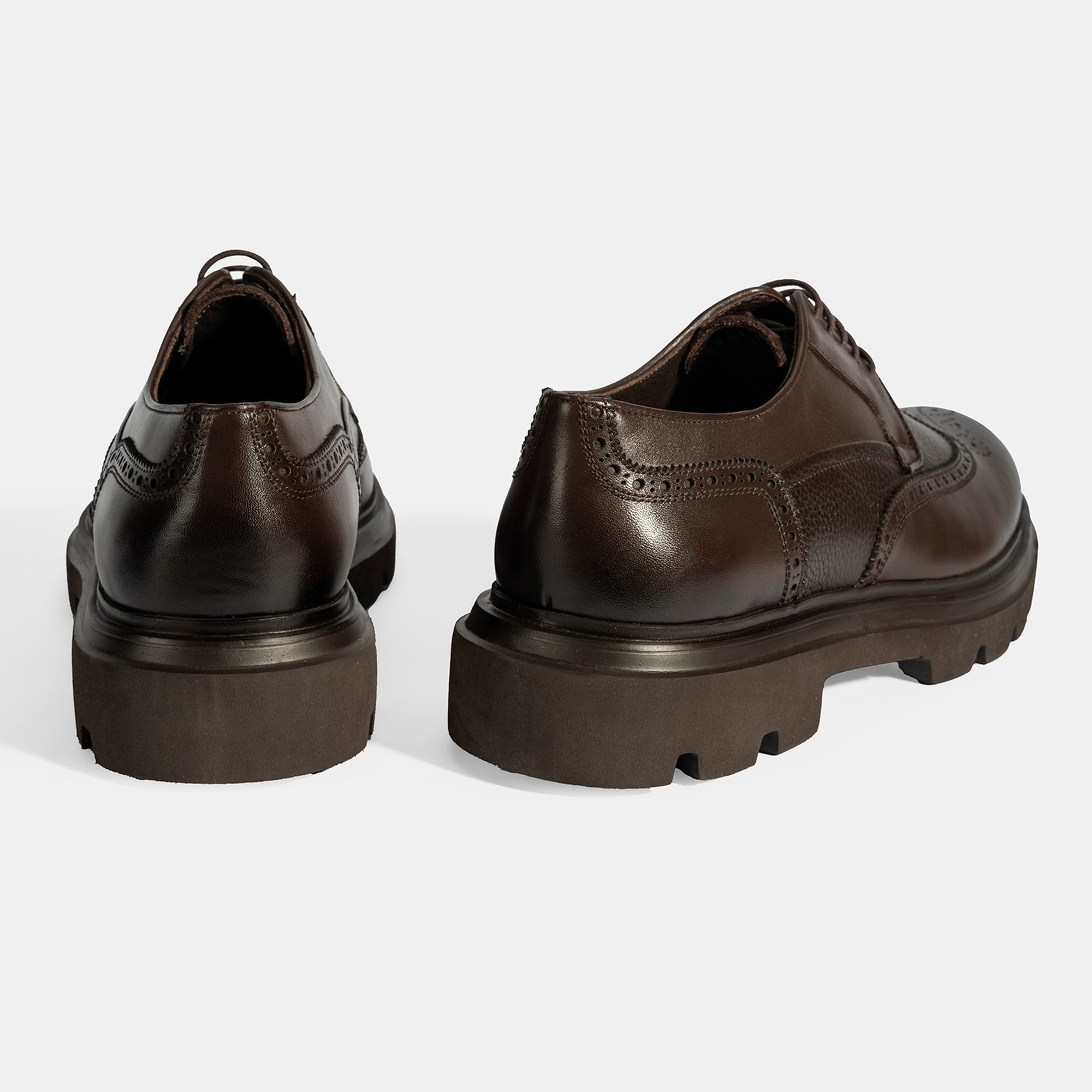 Erkek Kahve Bağcıklı Deri Günlük Ayakkabı