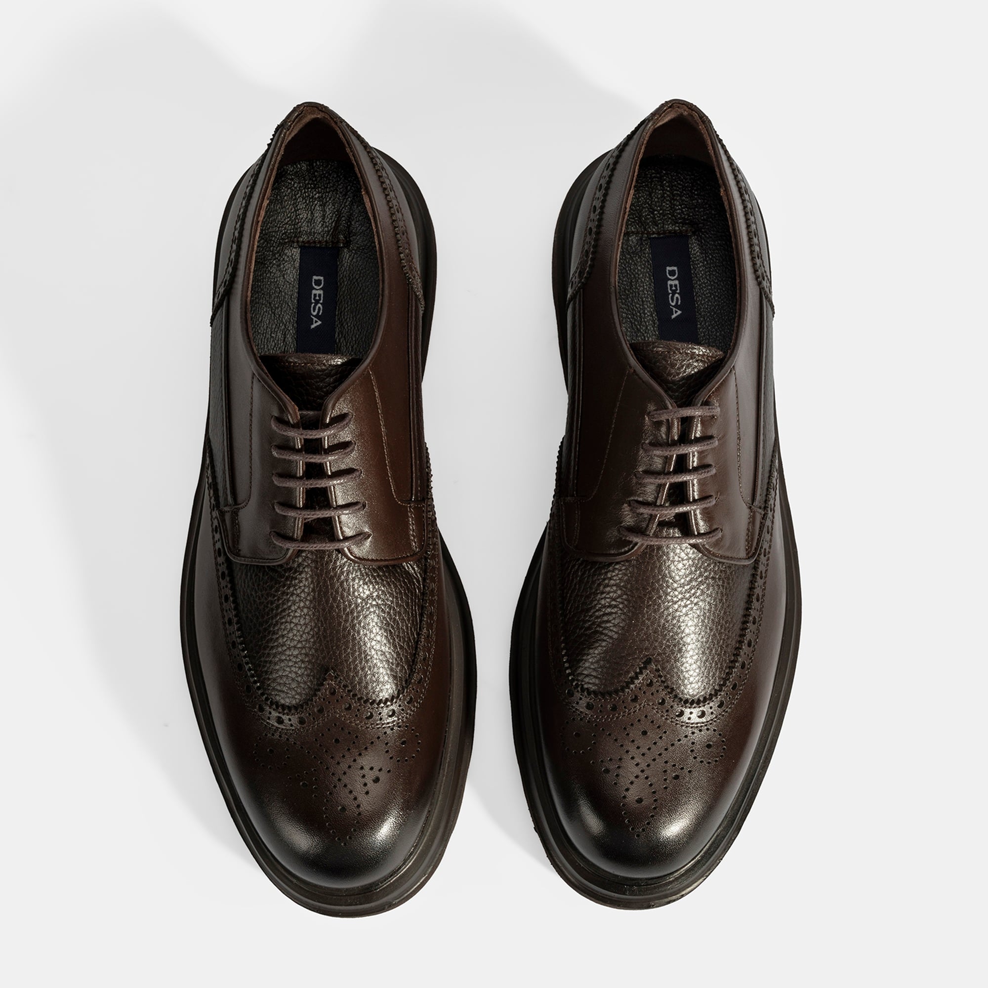 Erkek Kahve Bağcıklı Deri Günlük Ayakkabı