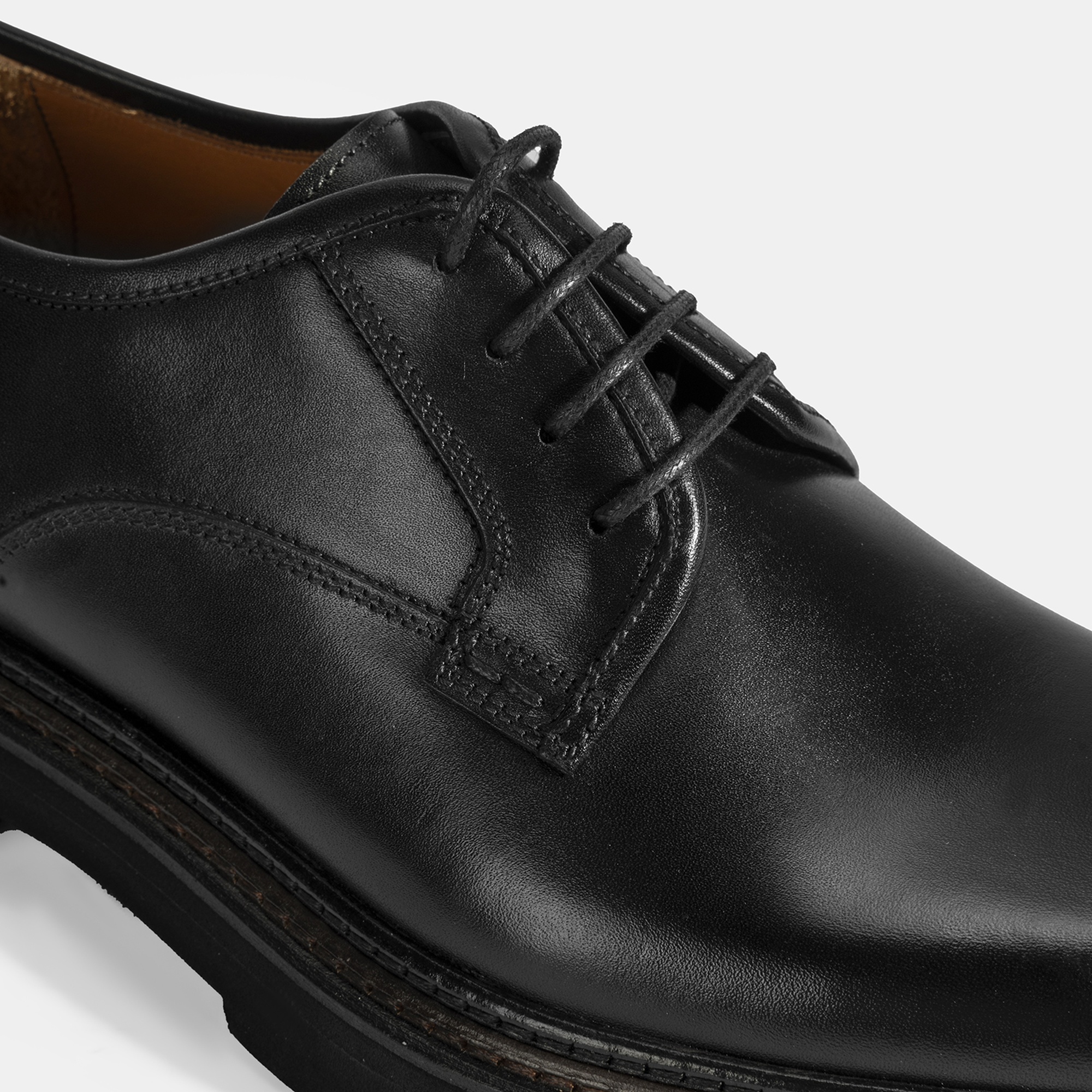 Erkek Siyah Bağcıklı Günlük Deri Ayakkabı
