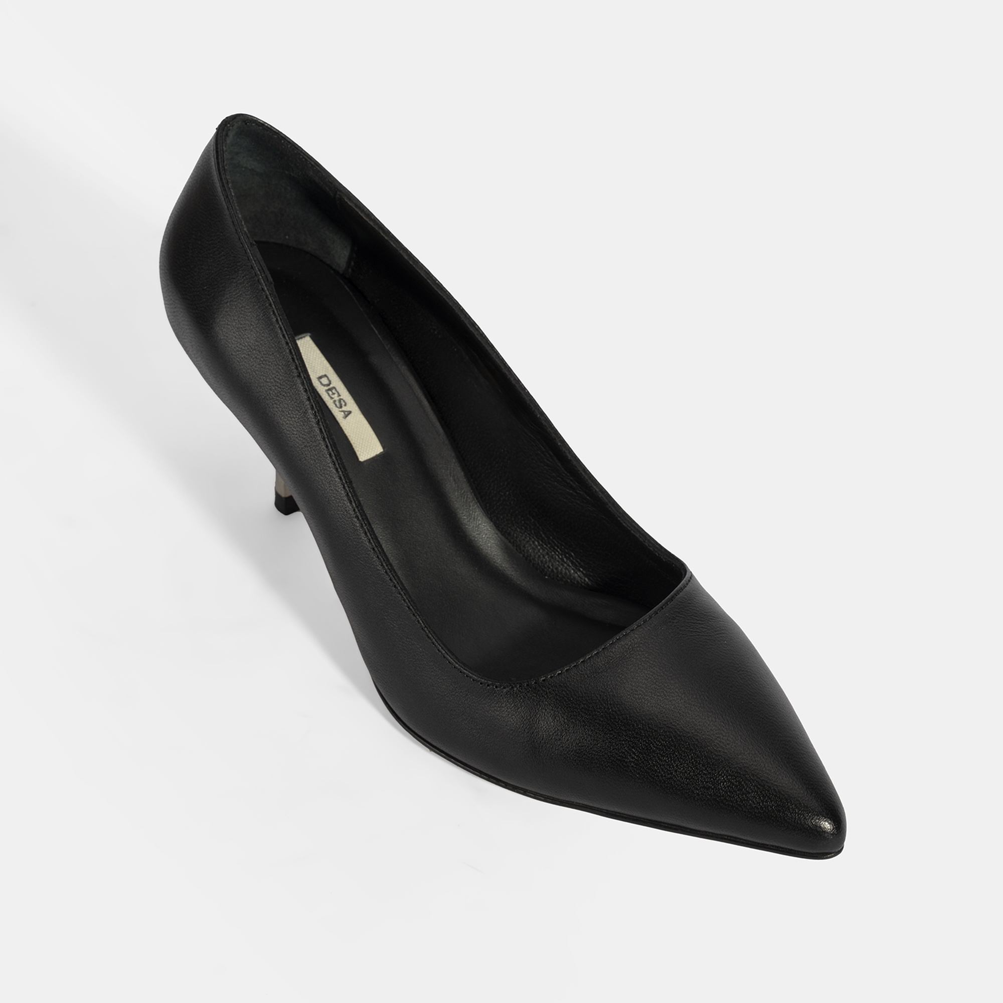 Kadın Siyah Deri Stiletto