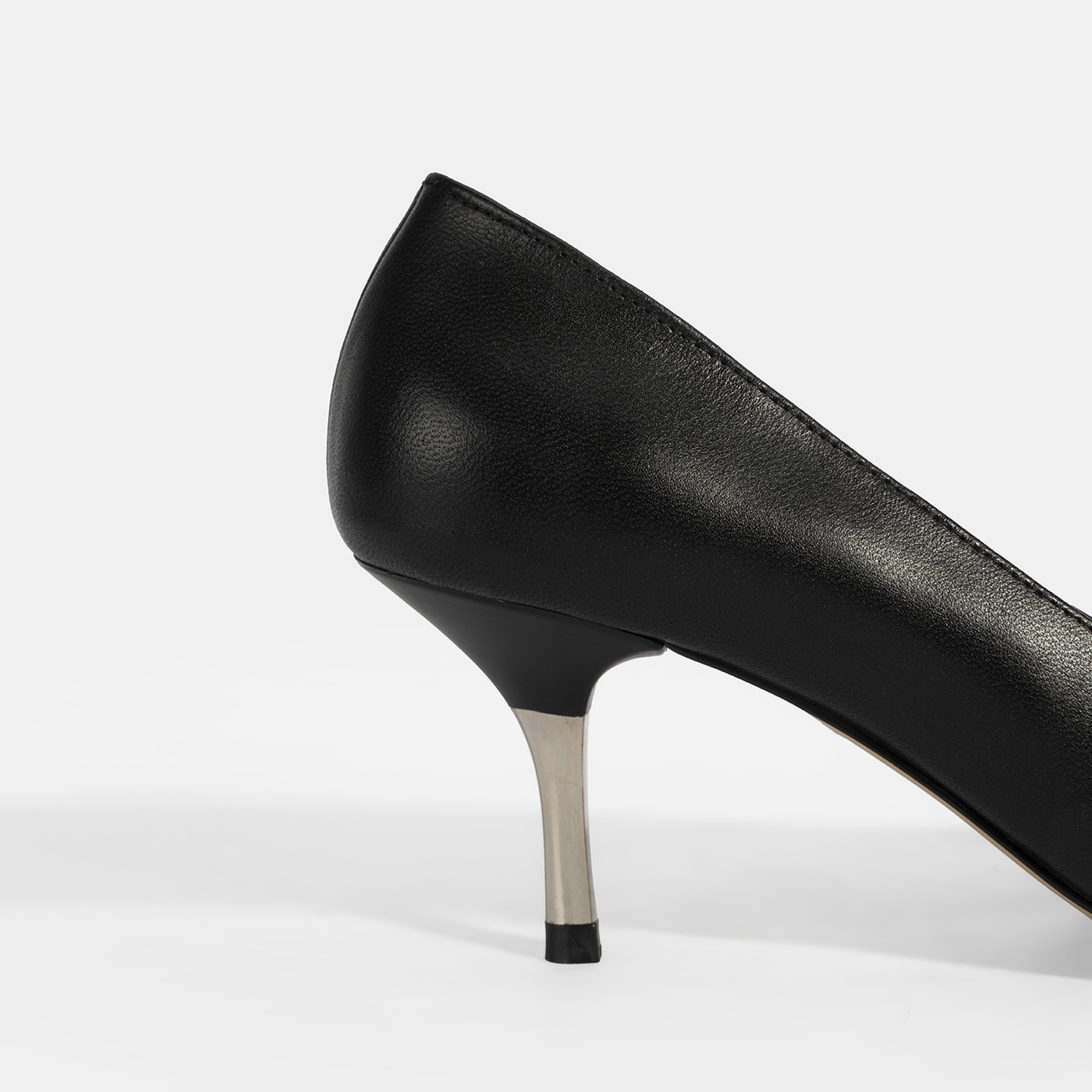 Kadın Siyah Deri Stiletto