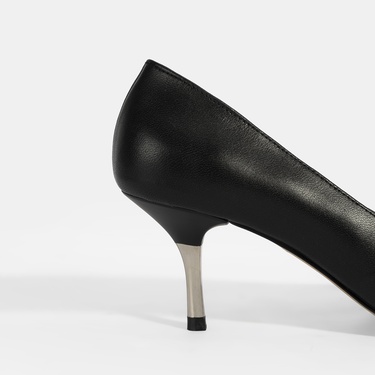  Kadın Siyah Deri Stiletto