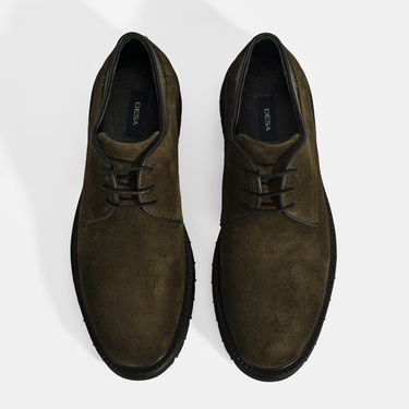  Erkek Yeşil Bağcıklı Süet Günlük Ayakkabı