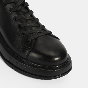  Erkek Siyah DesaComfort Bağcıklı Deri Günlük Ayakkabı