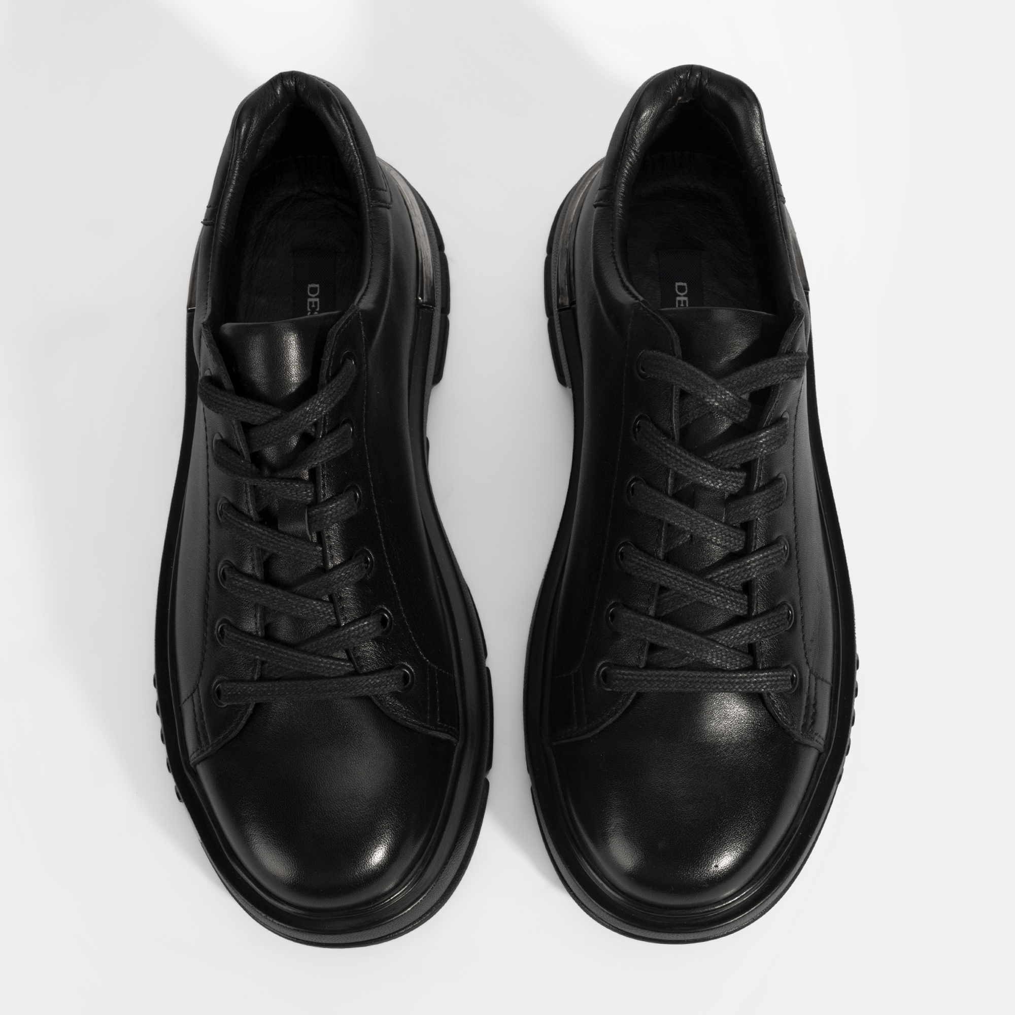 Erkek Siyah DesaComfort Bağcıklı Deri Günlük Ayakkabı