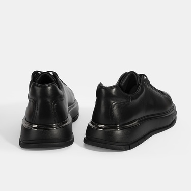  Erkek Siyah DesaComfort Bağcıklı Deri Günlük Ayakkabı