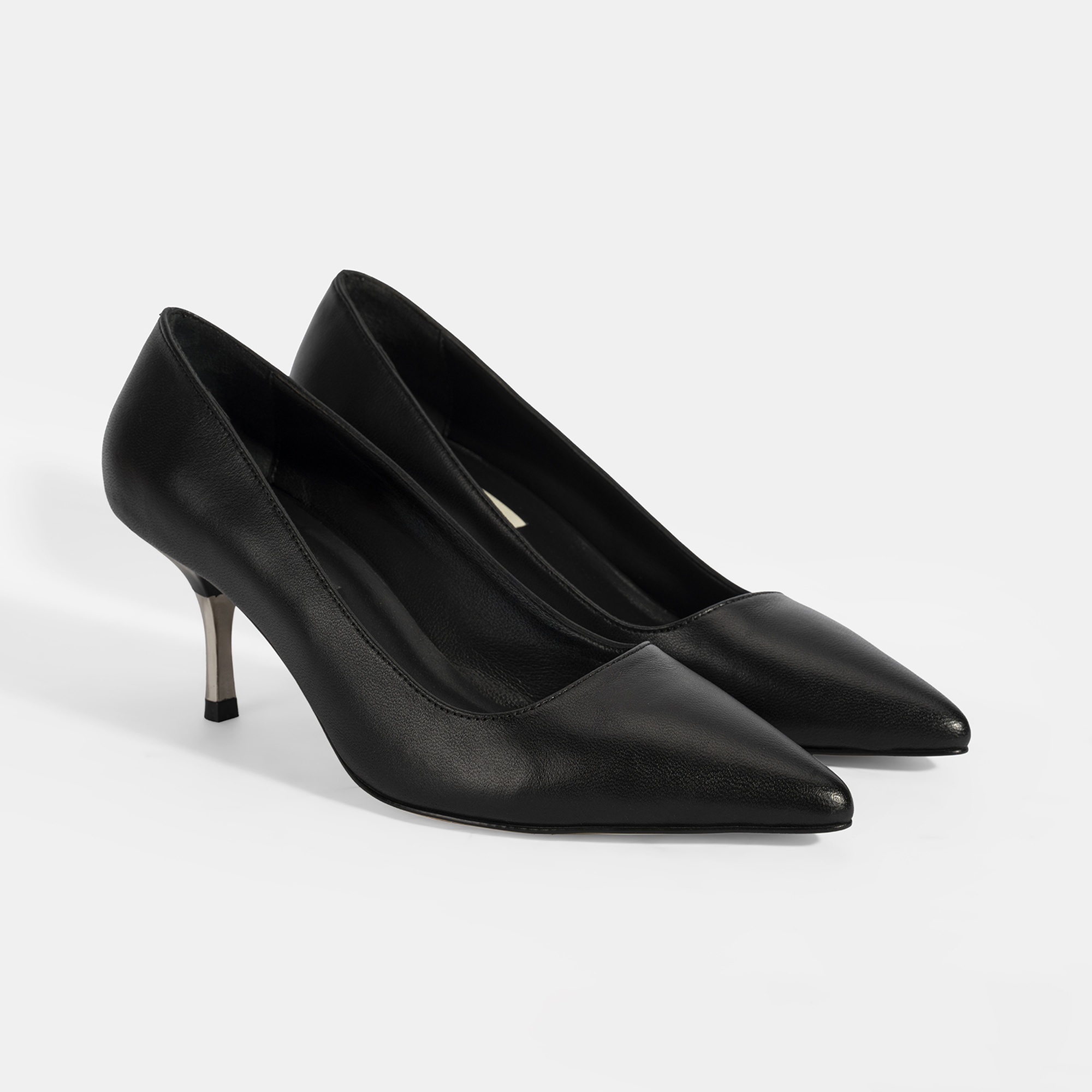 Kadın Siyah Deri Stiletto