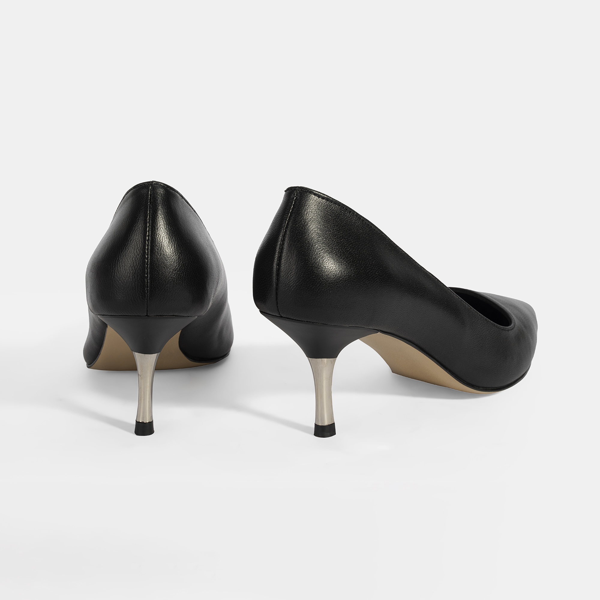 Kadın Siyah Deri Stiletto