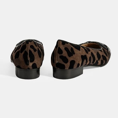  Luca Grossi Kadın Kahve Leopar Toka Detaylı Süet Babet