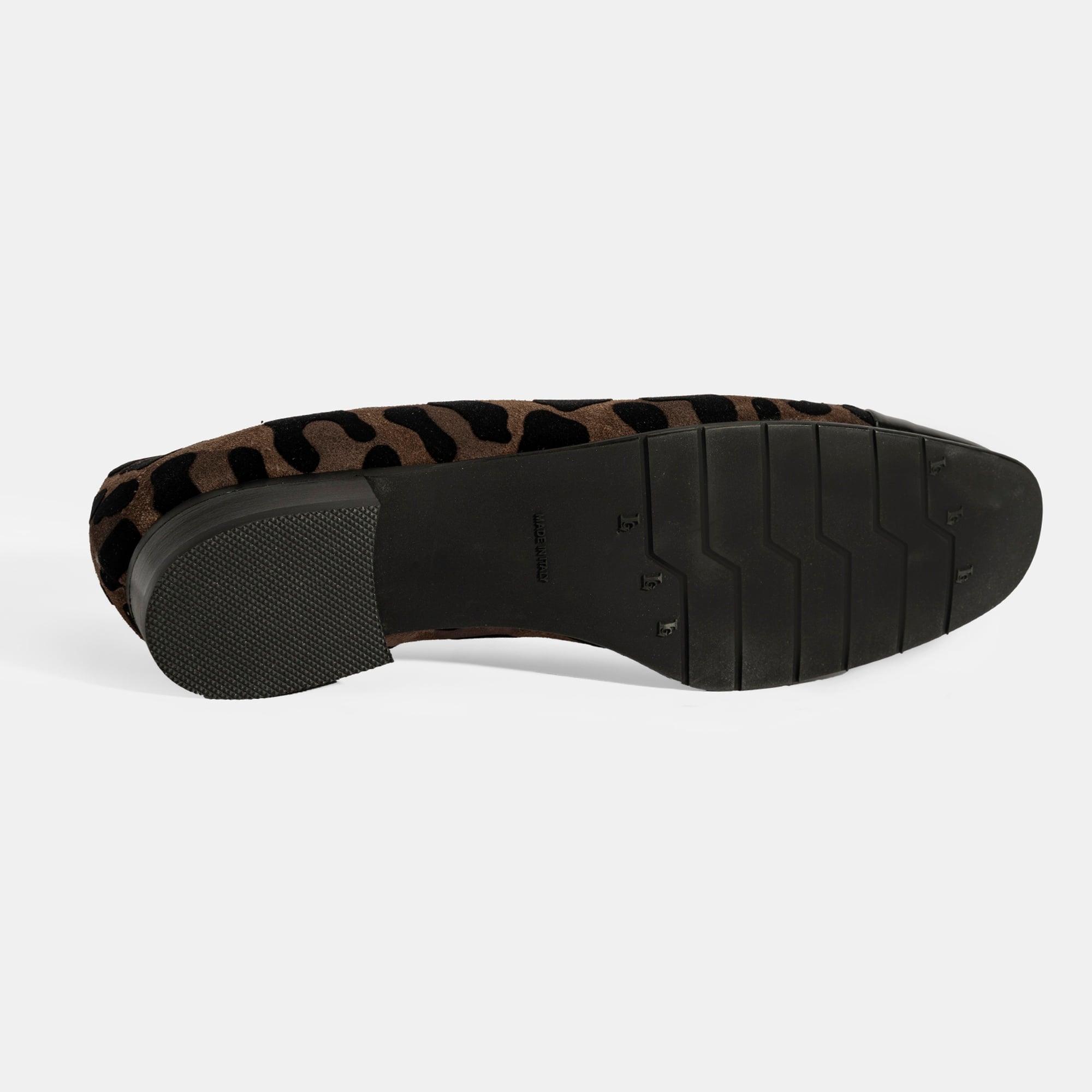 Luca Grossi Kadın Kahve Leopar Toka Detaylı Süet Babet