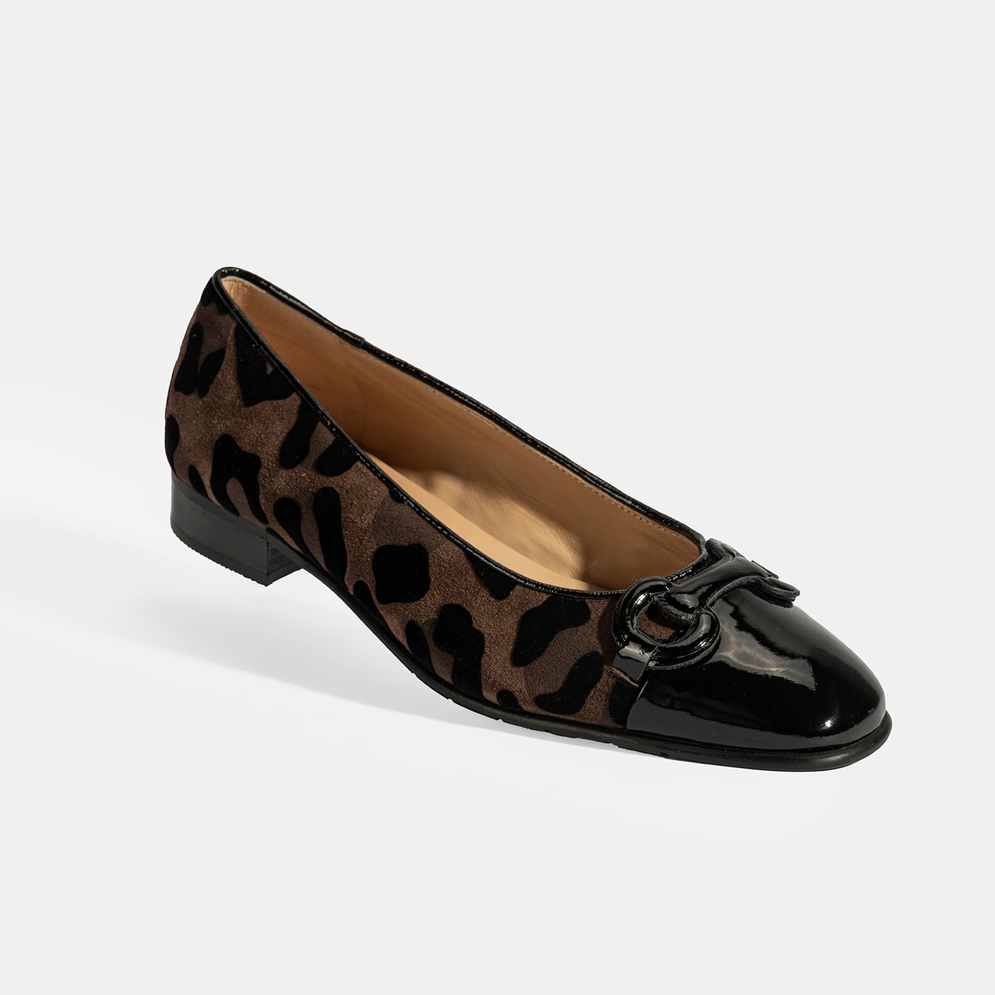 Luca Grossi Kadın Kahve Leopar Toka Detaylı Süet Babet