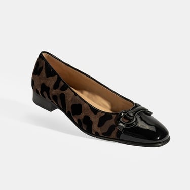  Luca Grossi Kadın Kahve Leopar Toka Detaylı Süet Babet