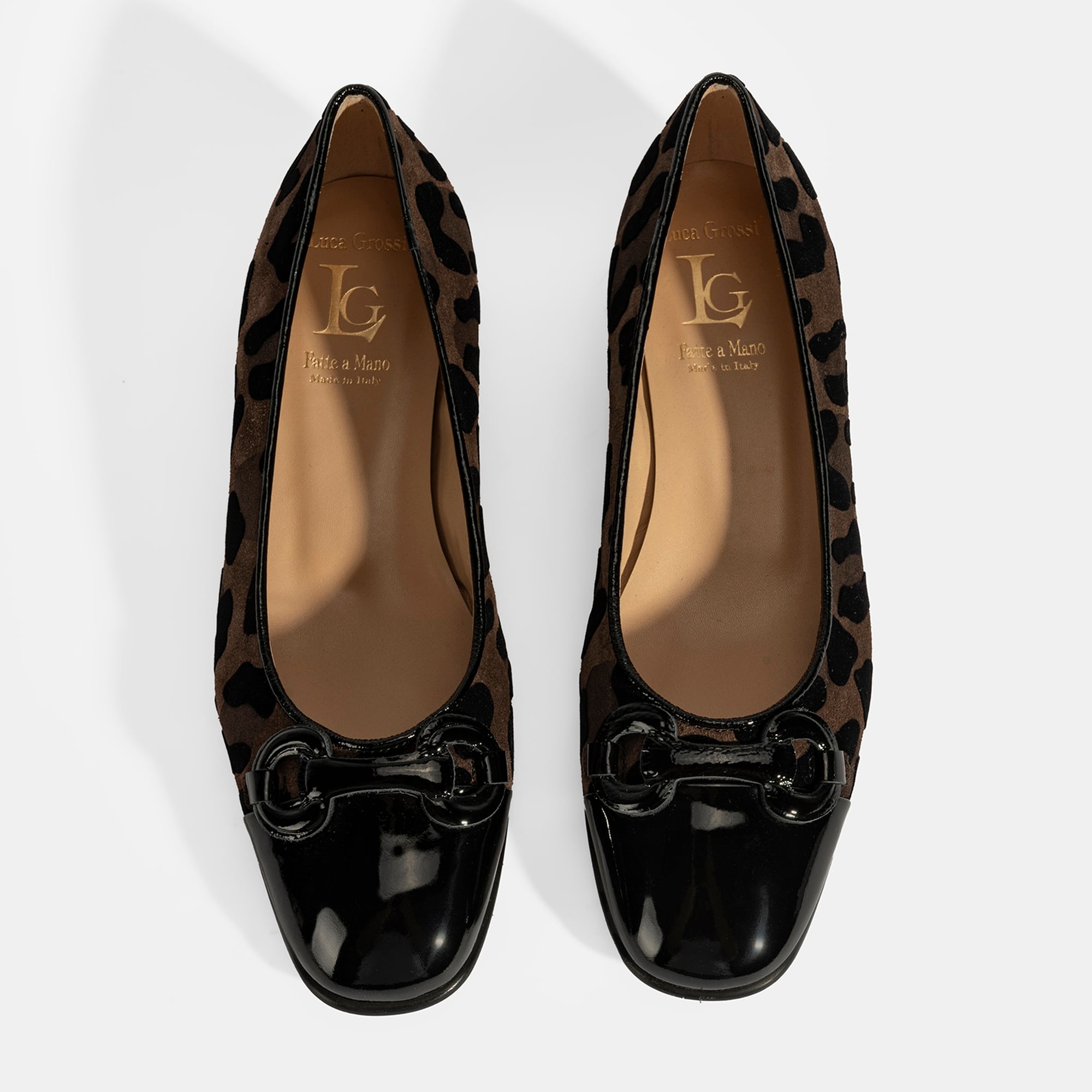 Luca Grossi Kadın Kahve Leopar Toka Detaylı Süet Babet