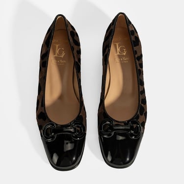  Luca Grossi Kadın Kahve Leopar Toka Detaylı Süet Babet