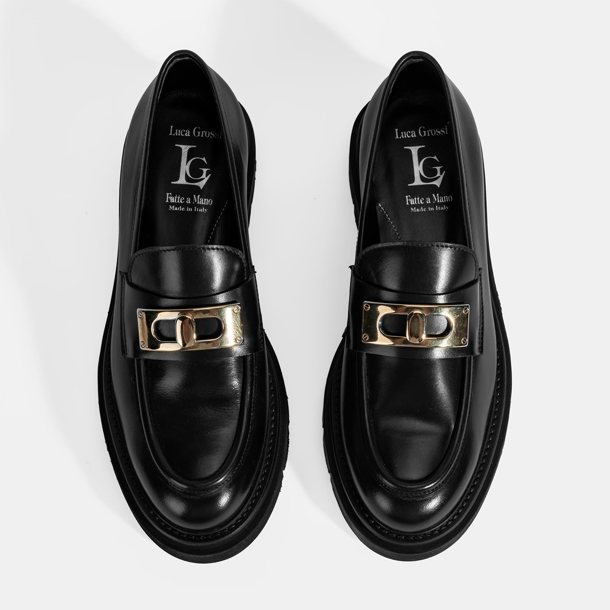 Luca Grossi Kadın Siyah Toka Detaylı Deri Loafer