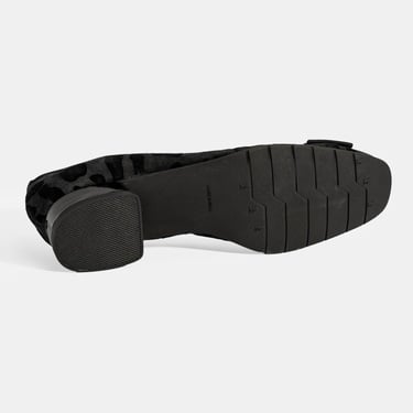  Luca Grossi Kadın Siyah Leopar Toka Detaylı Süet Babet