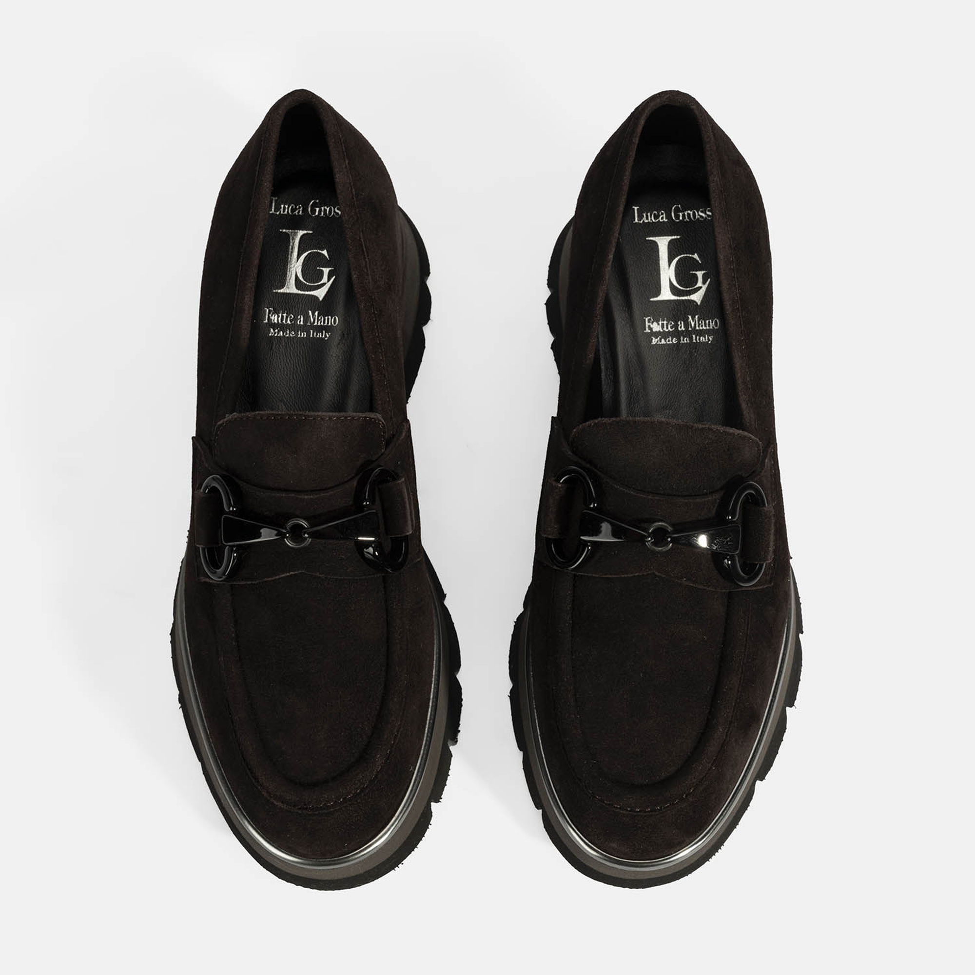 Luca Grossi Kadın Kahve Toka Detaylı Dolgu Topuklu Süet Loafer