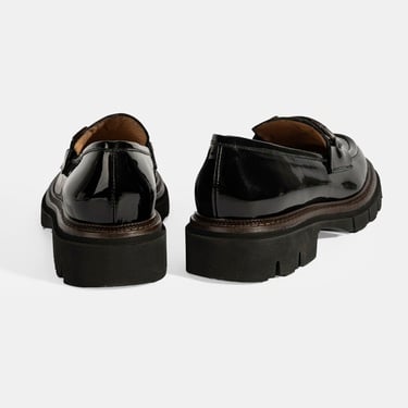  Luca Grossi Kadın Siyah Toka Detaylı Rugan Loafer