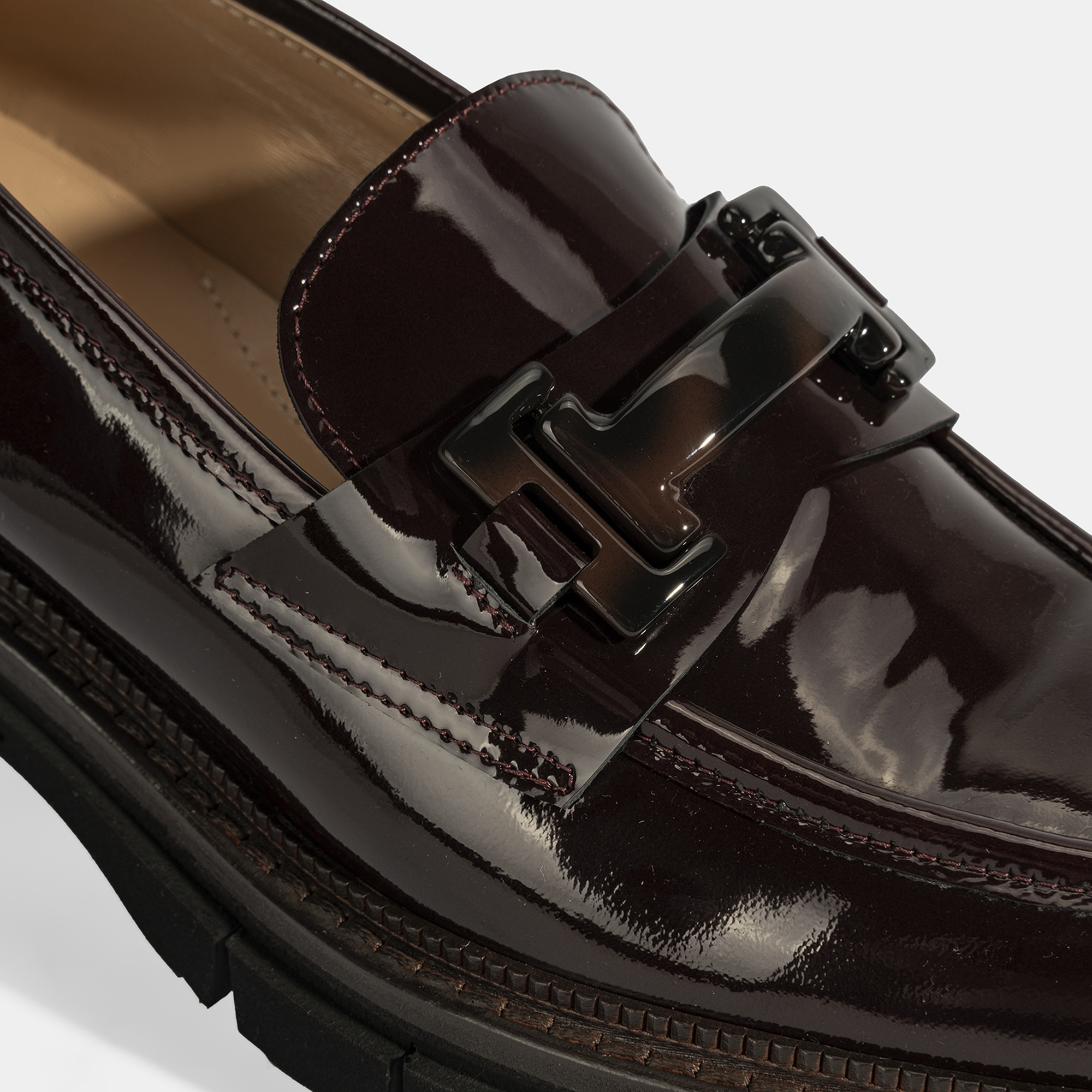 Luca Grossi Kadın Bordo Toka Detaylı Rugan Loafer