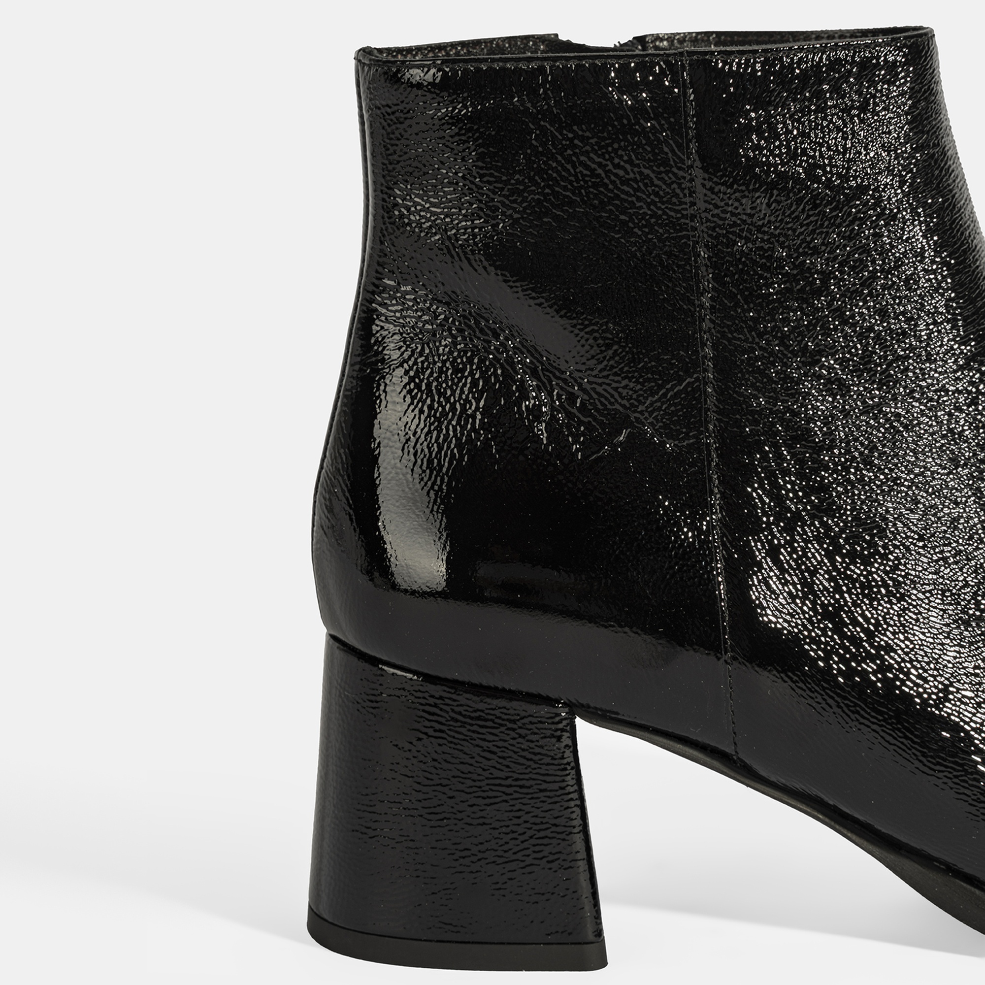 Luca Grossi Kadın Siyah Fermuarlı Topuklu Rugan Bot