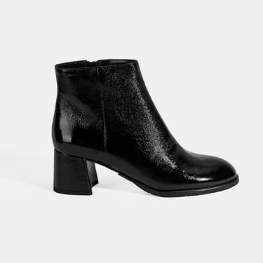  Luca Grossi Kadın Siyah Fermuarlı Topuklu Rugan Bot