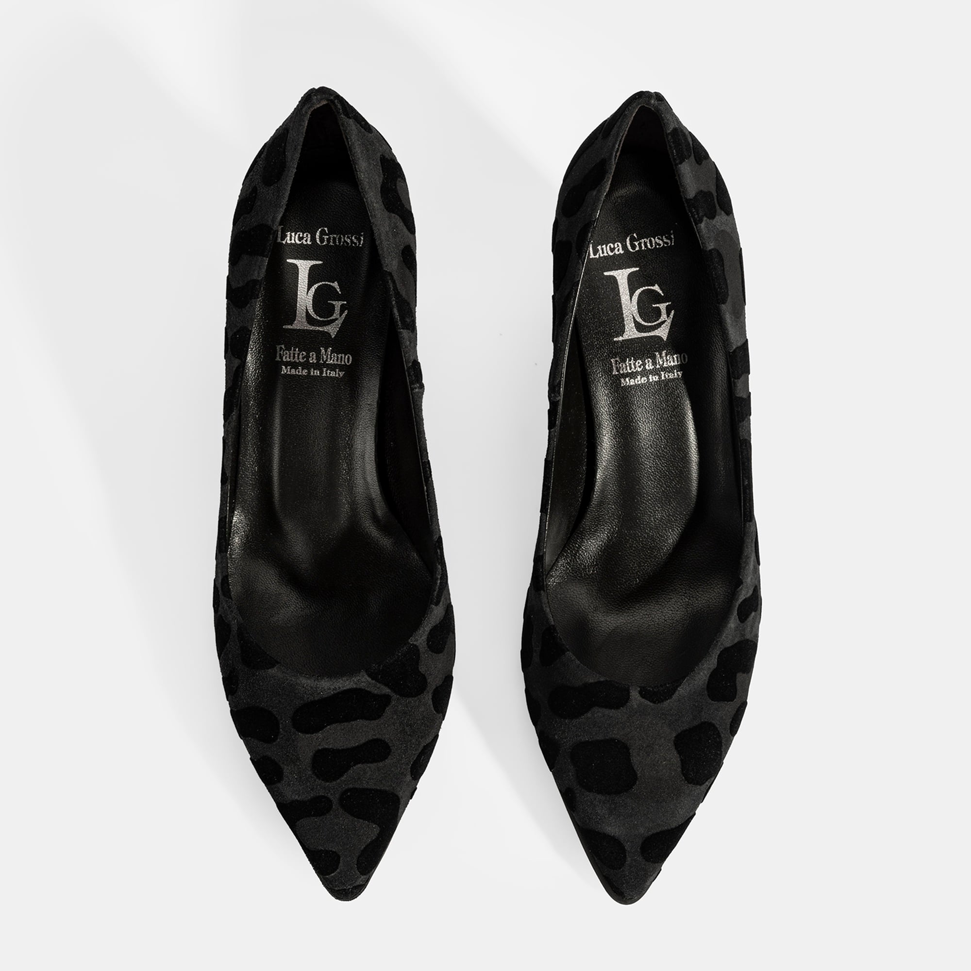 Luca Grossi Kadın Siyah Leopar Topuklu Süet Klasik Ayakkabı