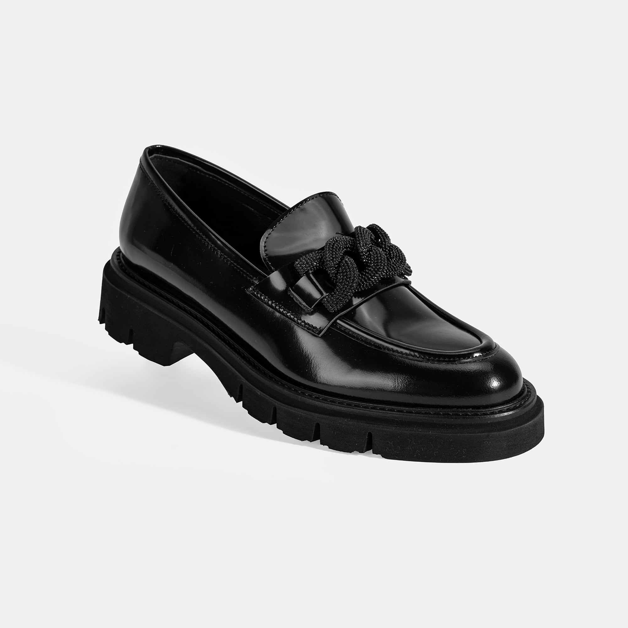 Luca Grossi Kadın Siyah Toka Detaylı Deri Loafer