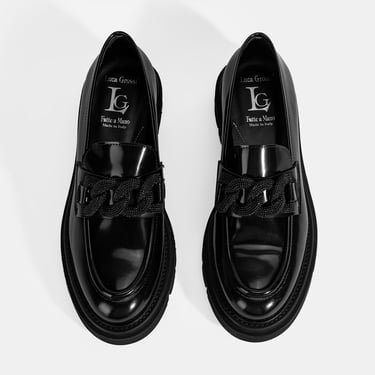  Luca Grossi Kadın Siyah Toka Detaylı Deri Loafer