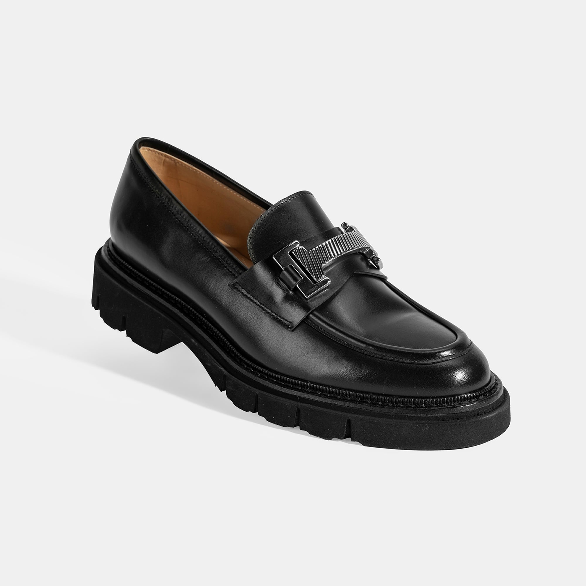 Luca Grossi Kadın Siyah Toka Detaylı Deri Loafer