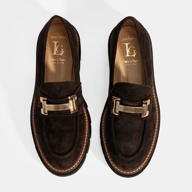  Luca Grossi Kadın Kahve Toka Detaylı Süet Loafer