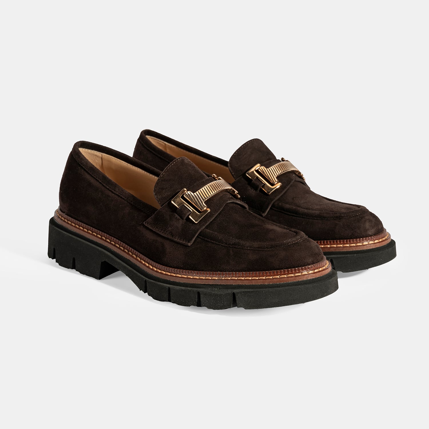  Luca Grossi Kadın Kahve Toka Detaylı Süet Loafer