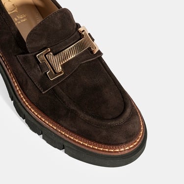  Luca Grossi Kadın Kahve Toka Detaylı Süet Loafer