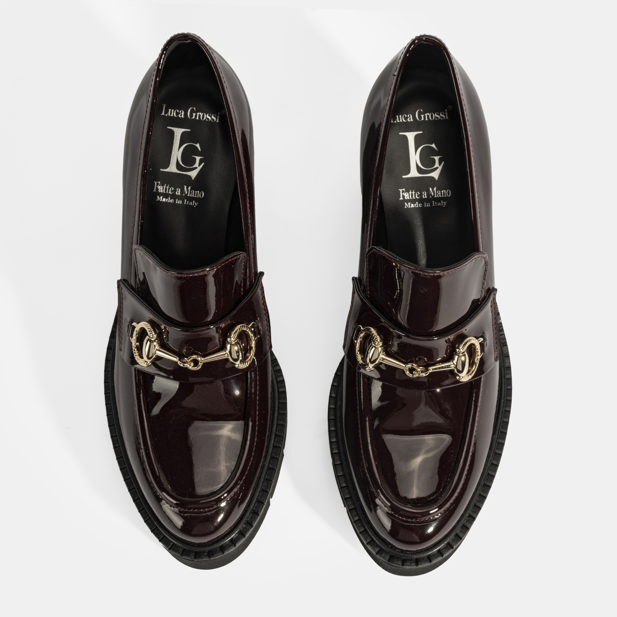 Luca Grossi Kadın Bordo Toka Detaylı Topuklu Rugan Loafer