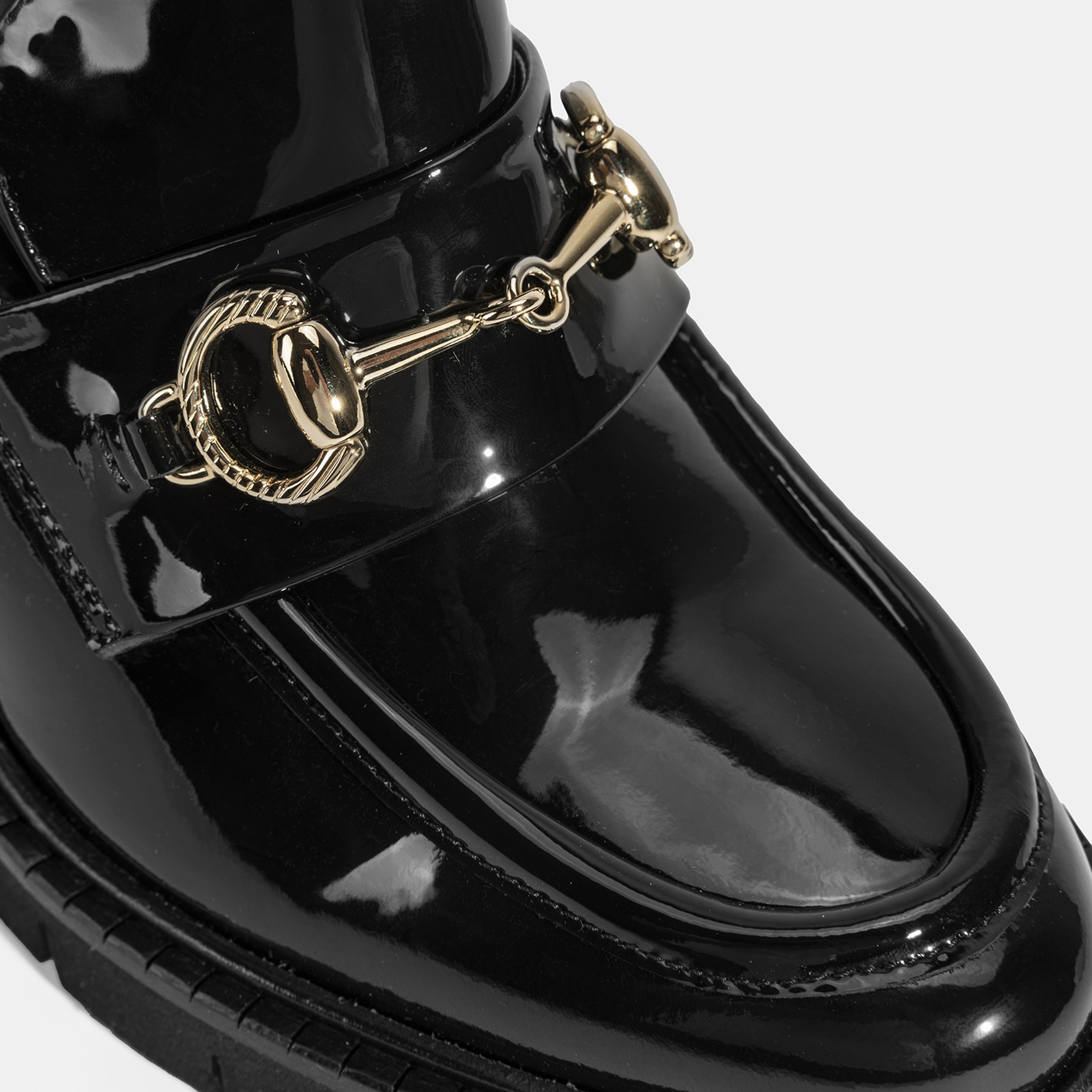 Luca Grossi Kadın Siyah Toka Detaylı Topuklu Rugan Loafer