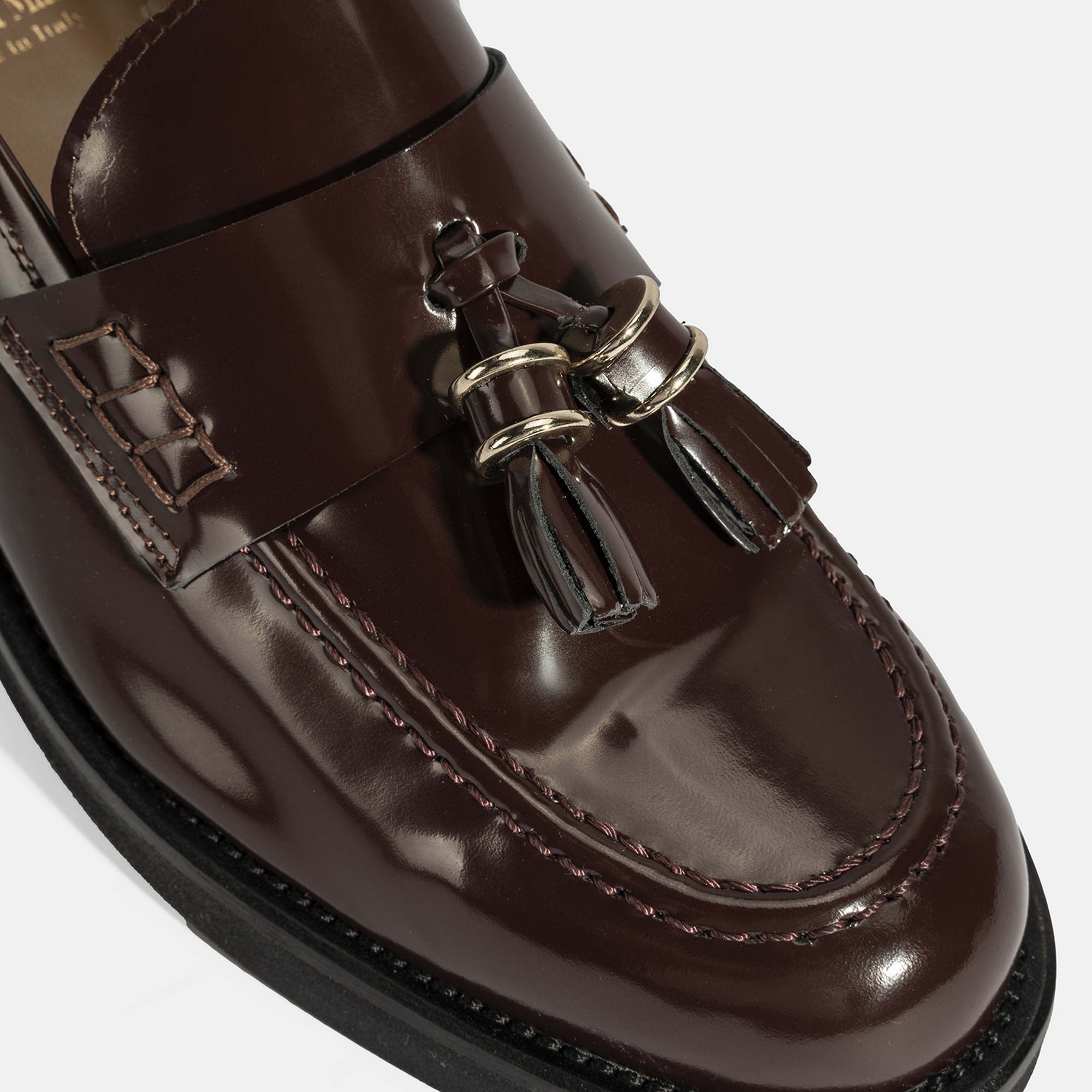 Luca Grossi Kadın Bordo Püskül Detaylı Deri Loafer