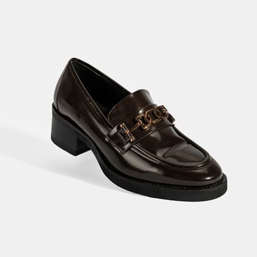  Luca Grossi Kadın Kahve Toka Detaylı Deri Loafer