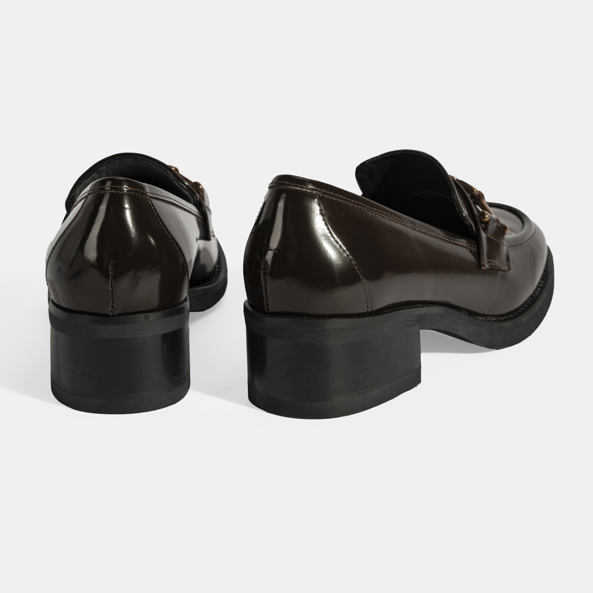 Luca Grossi Kadın Kahve Toka Detaylı Deri Loafer