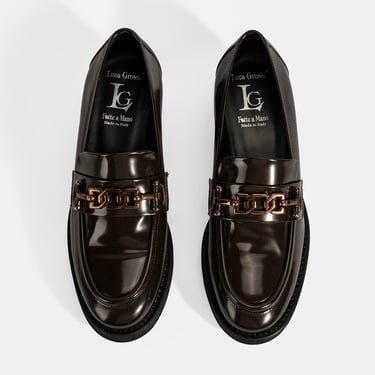  Luca Grossi Kadın Kahve Toka Detaylı Deri Loafer