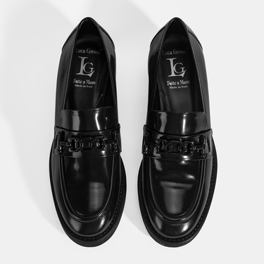  Luca Grossi Kadın Siyah Toka Detaylı Deri Loafer