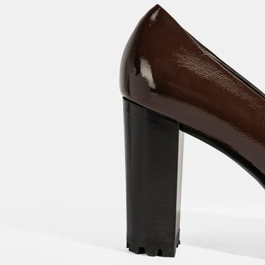  Luca Grossi Kadın Kahve Platform Topuklu Rugan Ayakkabı