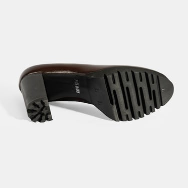  Luca Grossi Kadın Kahve Platform Topuklu Rugan Ayakkabı