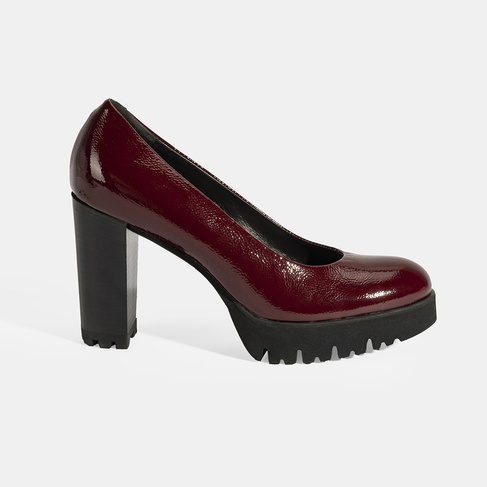  Luca Grossi Kadın Bordo Platform Topuklu Rugan Ayakkabı