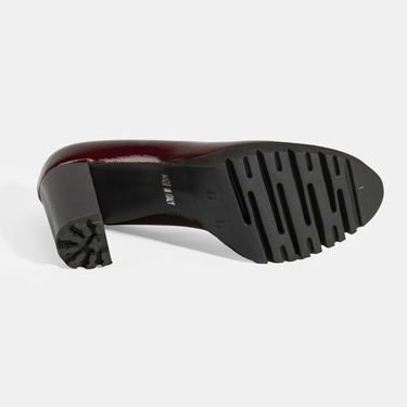  Luca Grossi Kadın Bordo Platform Topuklu Rugan Ayakkabı